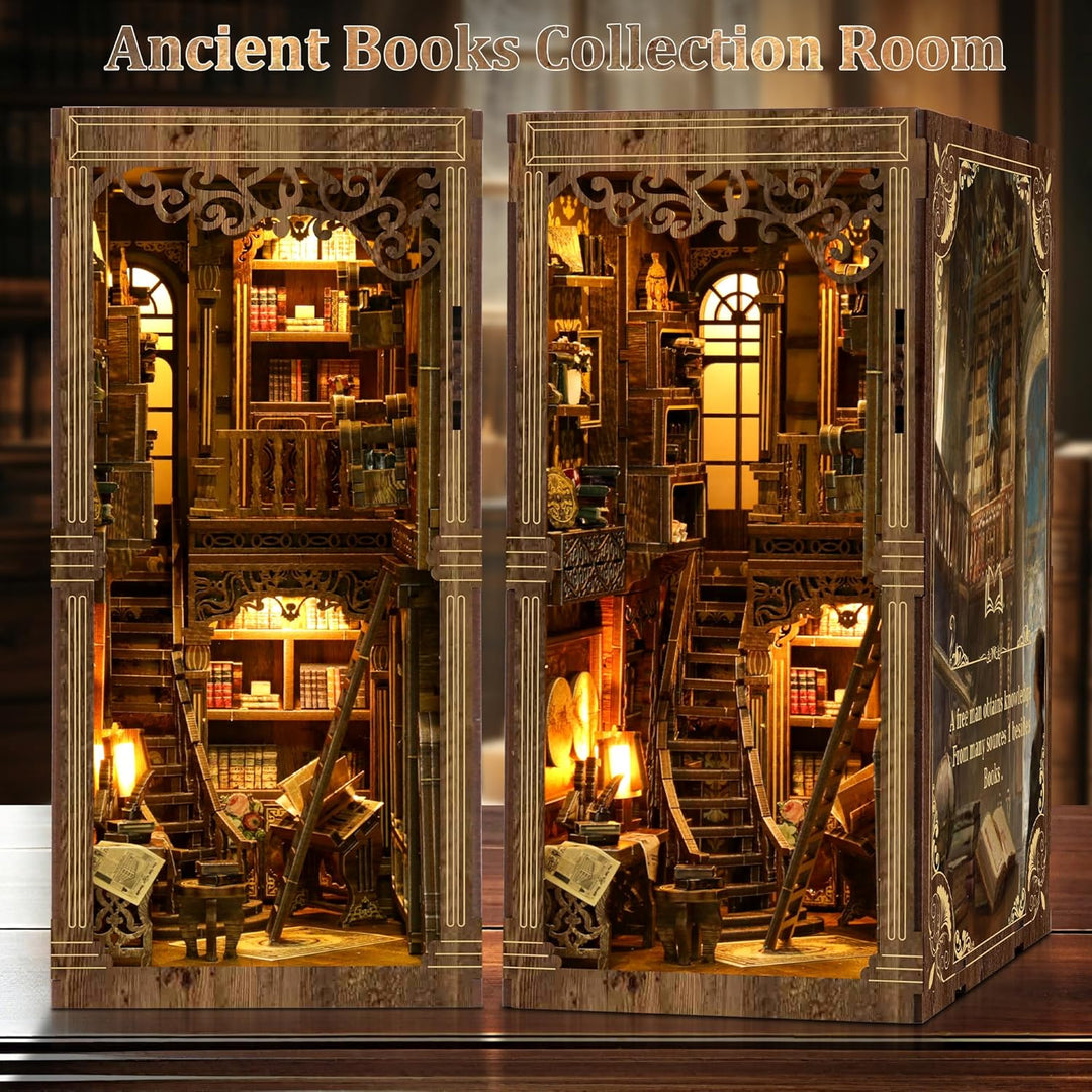 Book Nook Kit für Erwachsene - CRIOLPO DIY Miniatur Haus Holzpuzzle 3D Puppenhaus - Buchstütze für B