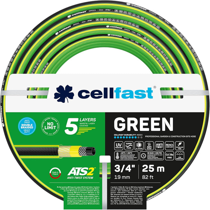 Cellfast Green ATS2 Gartenschlauch 3/4'' - 25 m Single, Single