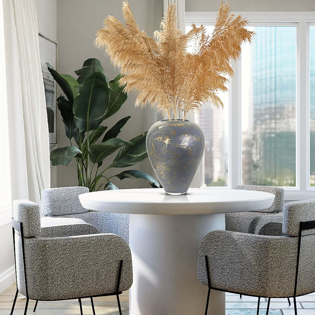 Terroso – Vase – Mundgeblasenes graues Glas – Luxuriöses Erscheinungsbild, Stilvoll &amp; Elegant - 33 c