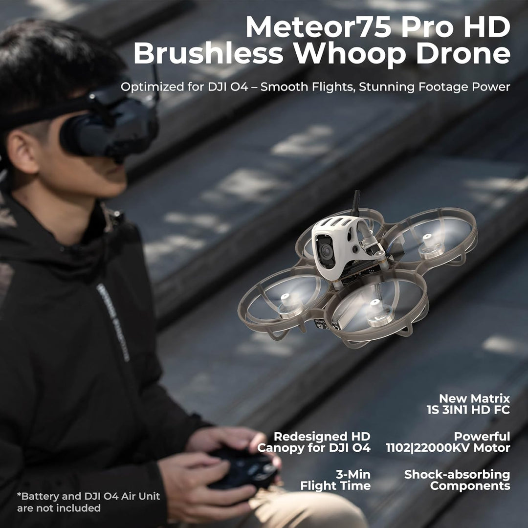 BETAFPV Meteor75 Pro Bürstenlos Quadrocopter mit Matrix 1S 3IN1 HD FC, 1102 22000KV Motor, 45mm 3-Bl