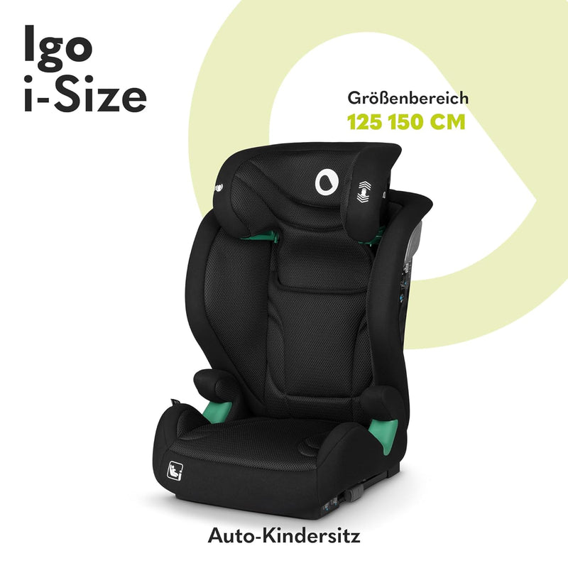 LIONELO IGO I-size Kinderautositz, Gruppe 2 3, von 100-150 cm ISOFIX oder gurtlose Frontbefestigung,