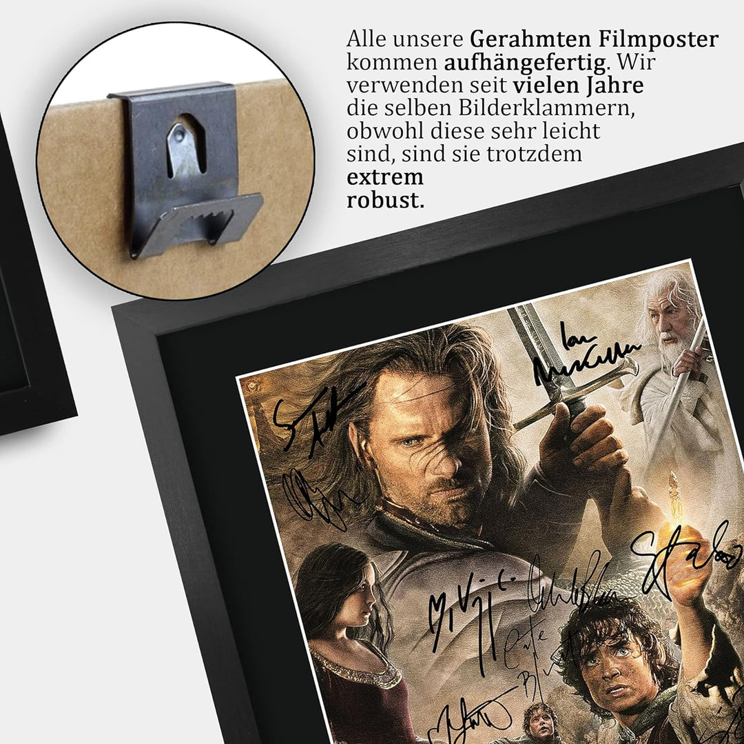 HWC Trading Lord Of The Rings The Return Of The King A3 Gerahmte Signiert Gedruckt Autogramme Bild D