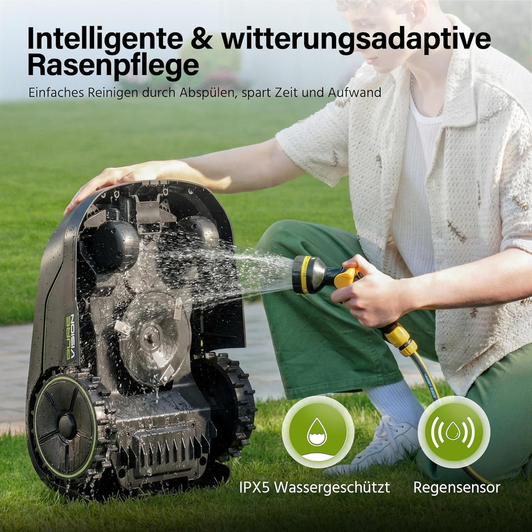 SUNTEK SRM2025 Mähroboter ohne Begrenzungskabel, KI Pure Vision Rasenmäher Roboter für 250 m² mit au