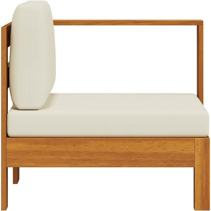 vidaXL Akazienholz Massiv Mittelsofa mit 1 Armlehne Sofa Lounge Gartensofa Einzelsofa Gartenmöbel Lo