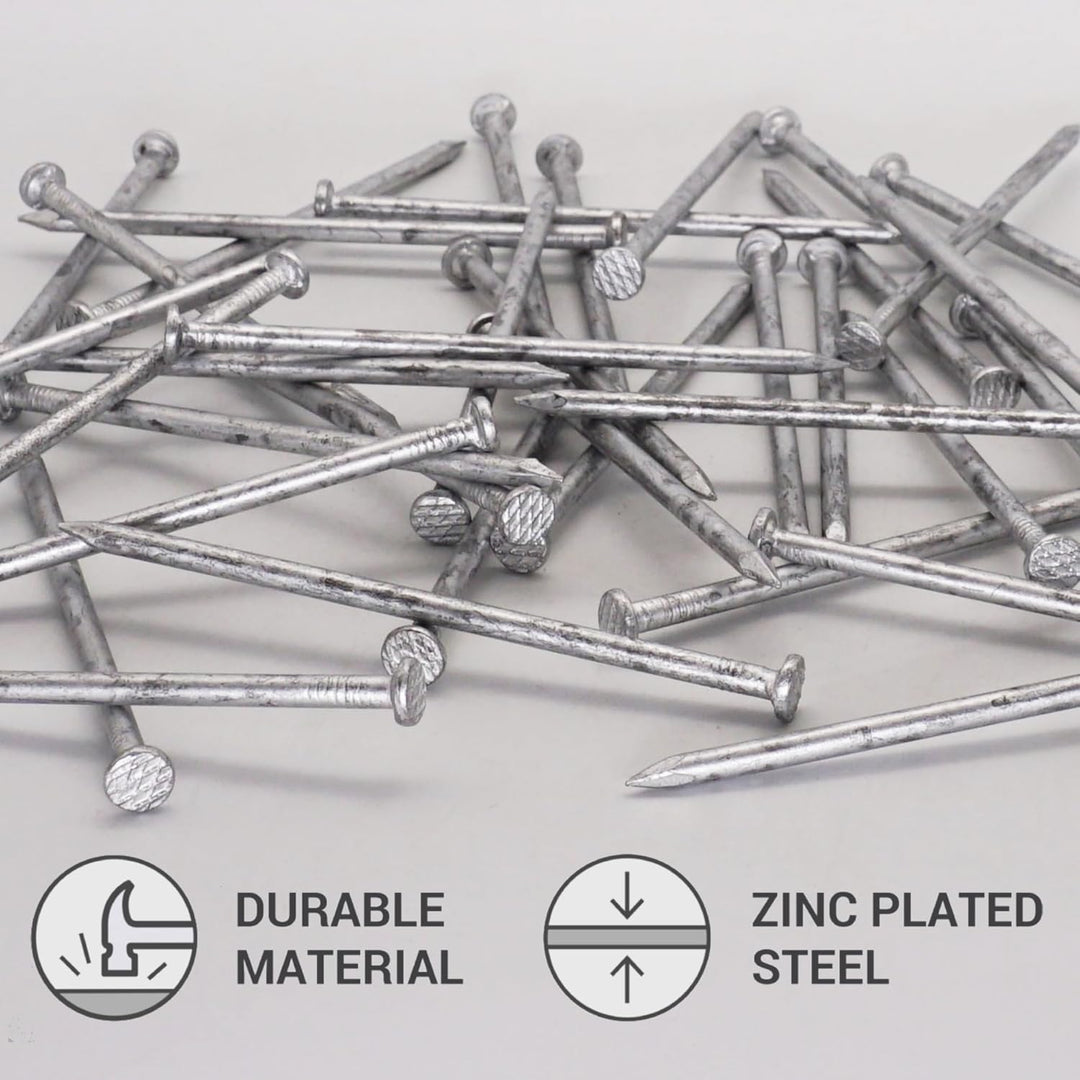 SKIR'CO (80 Stück) Verzinkte Konstruktionsnägel 4,0 x 100 mm, gemeinsame Drahtnägel, flacher runder