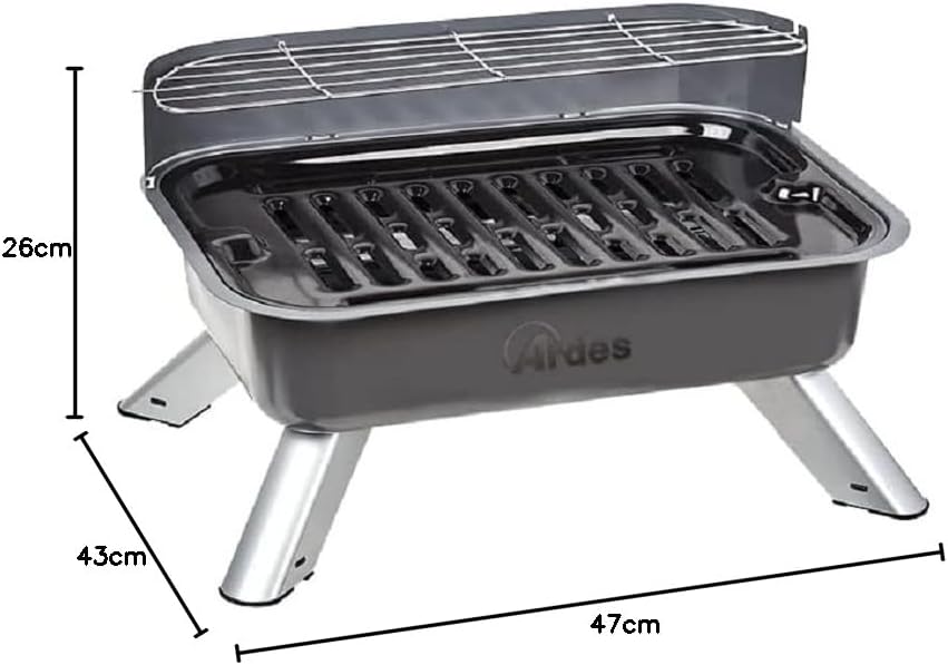 ARDES - ARBBQ01 Rauchfreier Elektrogrill BRASERO FEET, BBQ Elektro-Doppelgrill XXL mit Spritzschutz