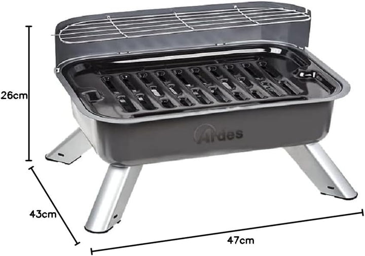 ARDES - ARBBQ01 Rauchfreier Elektrogrill BRASERO FEET, BBQ Elektro-Doppelgrill XXL mit Spritzschutz