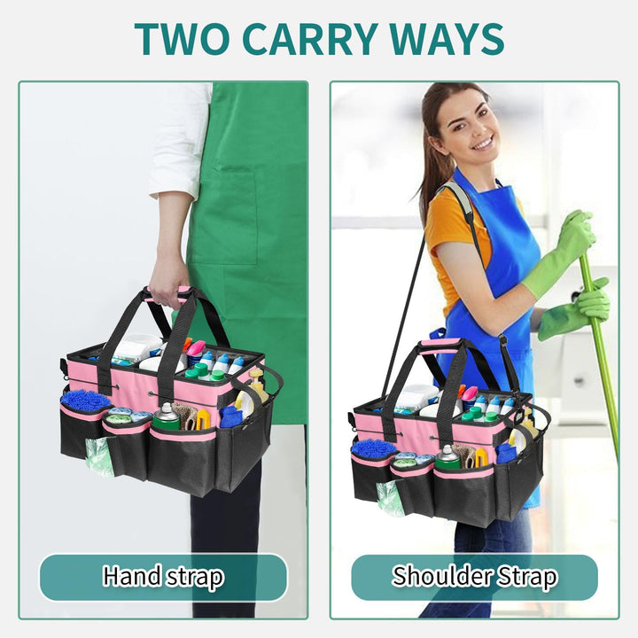 Tragbare Putzmittel Organizer, Grosse Cleaning Caddy Putztasche mit Griff Schulterriemen, Putzset Ha