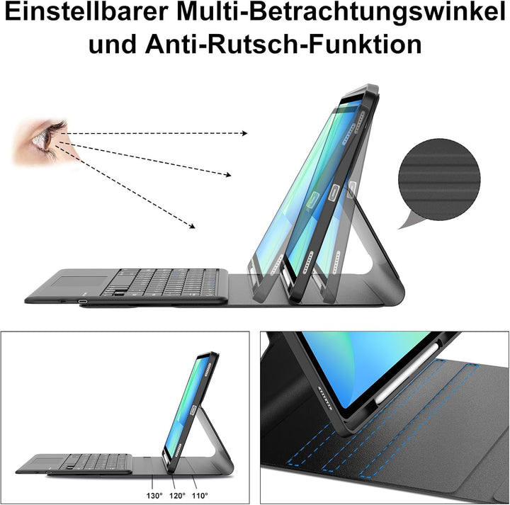 WINCHKING Hülle Mit Tastatur Für Samsung Galaxy Tab S10 Fe Plus 13.1 Zoll 2025, Hülle Mit Tastatur S