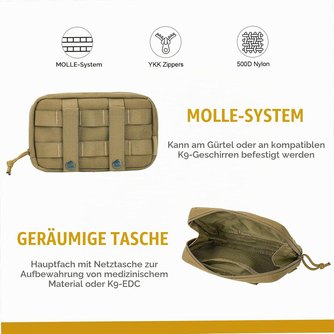 OneTigris Futterbeutel für Hunde 2 Stück, Grosser Weltraum-MOLLE Futterbeutel Hundetraining mit Refl
