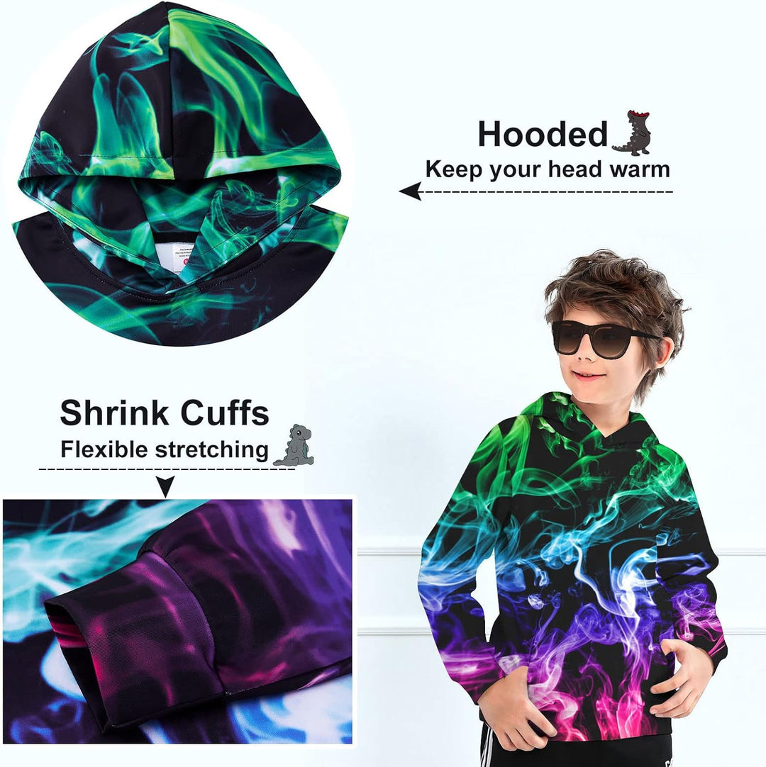 kids4ever Unisex Kinder Hoodie 3D Lustig GedrucKt Kapuzenpullover Langarm Pullover Hoodies Sweatshir