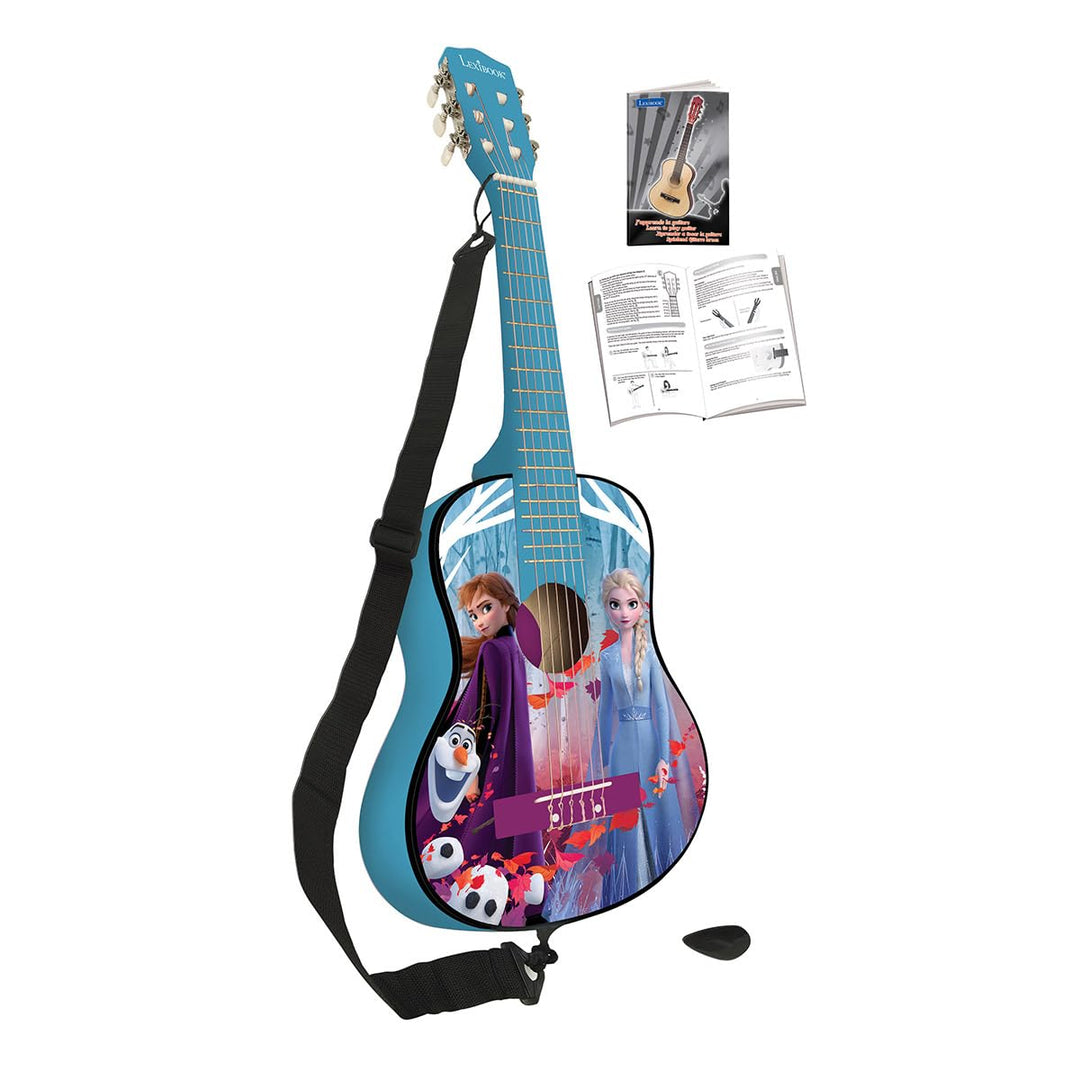 Lexibook Disney Frozen Eiskönigin ELSA Akustikgitarre hölzern, Lernanleitung enthalten, Blau/Lila, K
