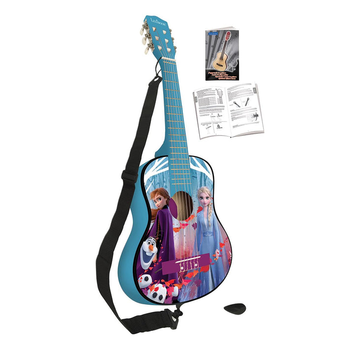 Lexibook Disney Frozen Eiskönigin ELSA Akustikgitarre hölzern, Lernanleitung enthalten, Blau/Lila, K