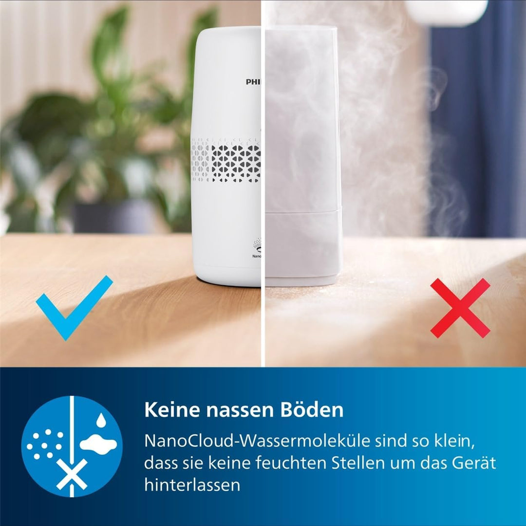 Philips Luftbefeuchtung 2000er Serie - NanoCloud-Technologie, Befeuchtet Räume bis zu 31m2, 2L Wasse