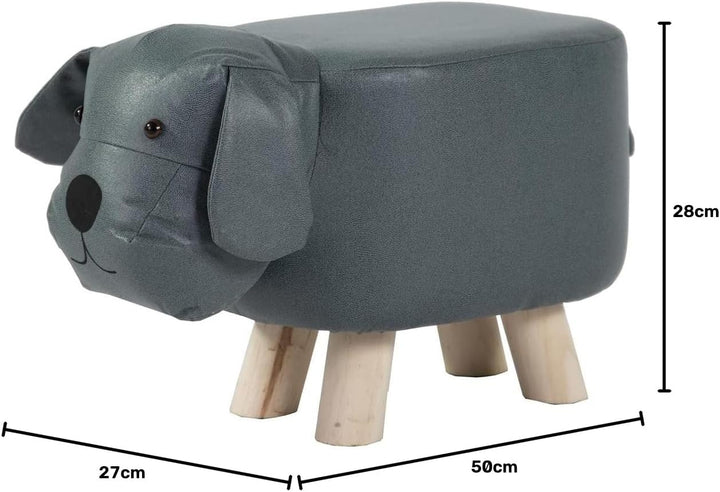colourliving Tierhocker Hund Kinderhocker Tier Hocker Holz Kinder Sitzhocker Hund (blau-grau), Blau-