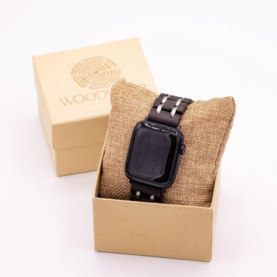 woodwear Handmade Apple Smartwatch Holzarmband dunkel kompatibel mit Apple Watch 44 mm 42 mm Apple W