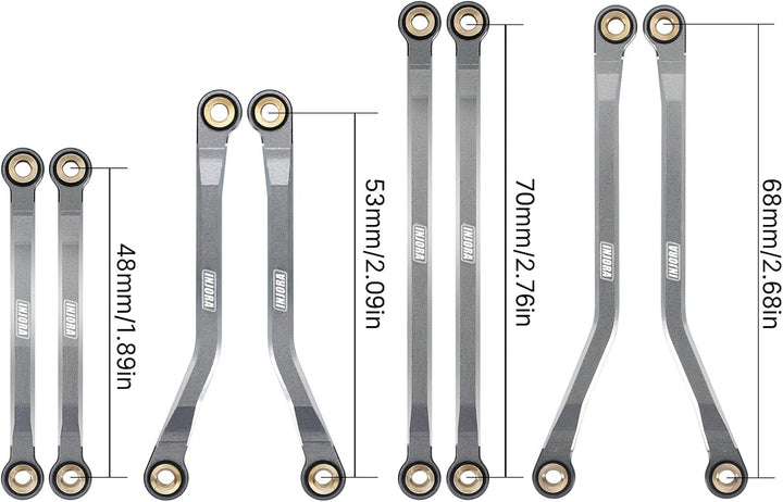 INJORA Hohe Clearance Links CNC Aluminium Link für 1/18 TRX4M Upgrade RC Crawler, Grau, Grau