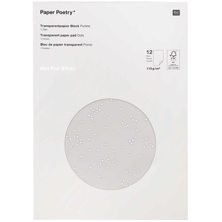 Transparentpapier, Punkte / Silber Fsc Mix, Silber