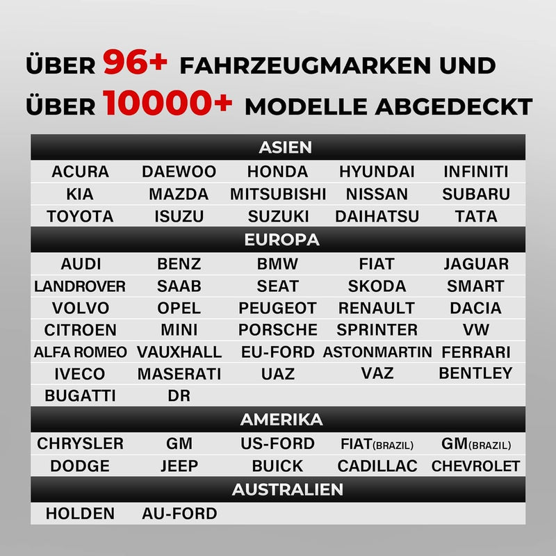 TOPDON ArtiDiag800 BT - OBD2 Batteriebetrieben Diagnosegerät für alle Fahrzeuge, KFZ mit Full System