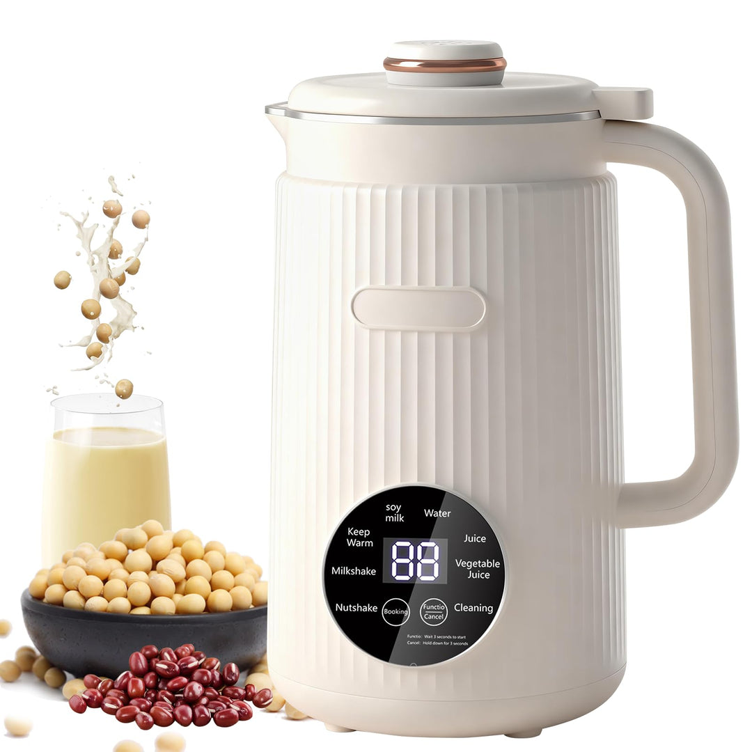 8-in-1 Nussmilchmaschine, 1200ml Pflanzenmilchbereiter & Sojamilchmaschine mit Timer, Warmhaltefunkt
