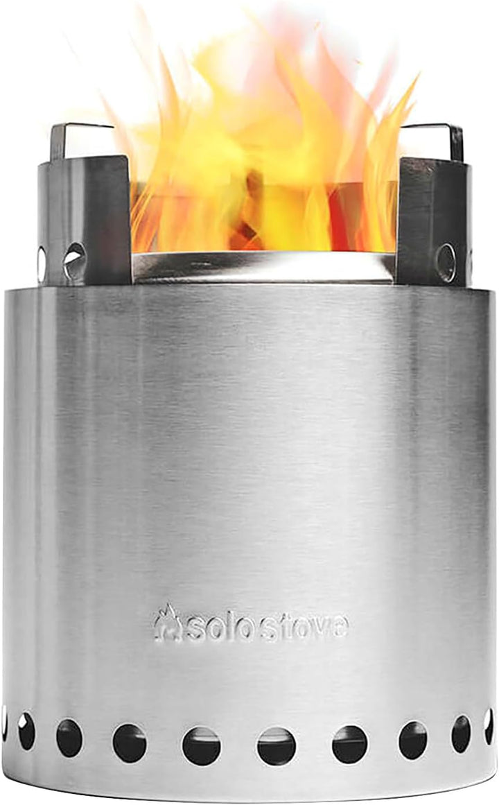 Feuerpfanne Gusseisen mit Solo Stove Lite, kompaktes Camping Set, ideal für Outdoor Abenteuer, Brotb