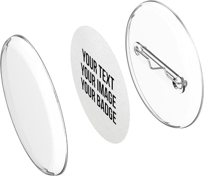 Buttons 30mm selber machen ohne Buttonmaschine (50 Stück) – Ansteckbuttons Set mit Nadel-Pins und A4