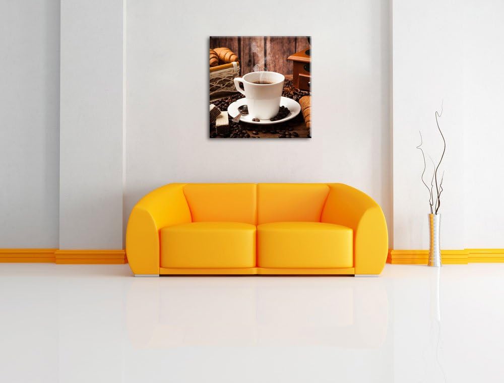 heisser aufgebrühter Kaffee, Format: 70x70 auf Leinwand, XXL riesige Bilder fertig gerahmt mit Keilr