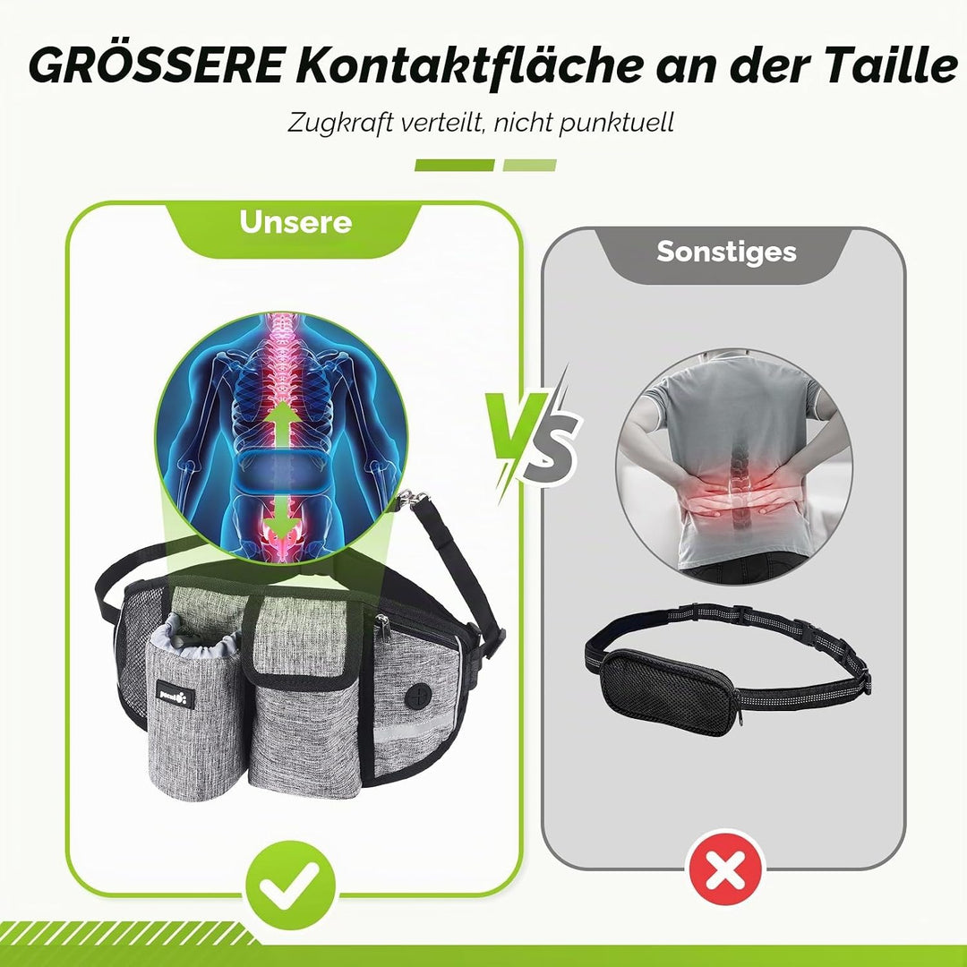 Pecute Joggingleine Hunde mit Bauchgurt, Laufgürtel Hundleine für Grosse und Mittelgrosse Hunde, Lei
