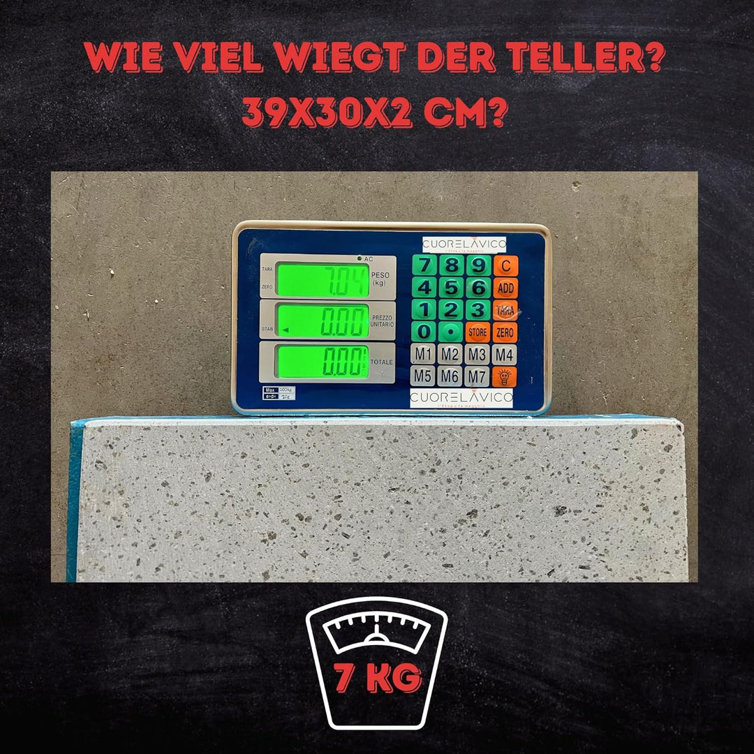 Grillplatte aus Lavastein, 39 x 30 x 2 cm mit Fettauffangrinne, Schamottstein, natürlich, bester Gri