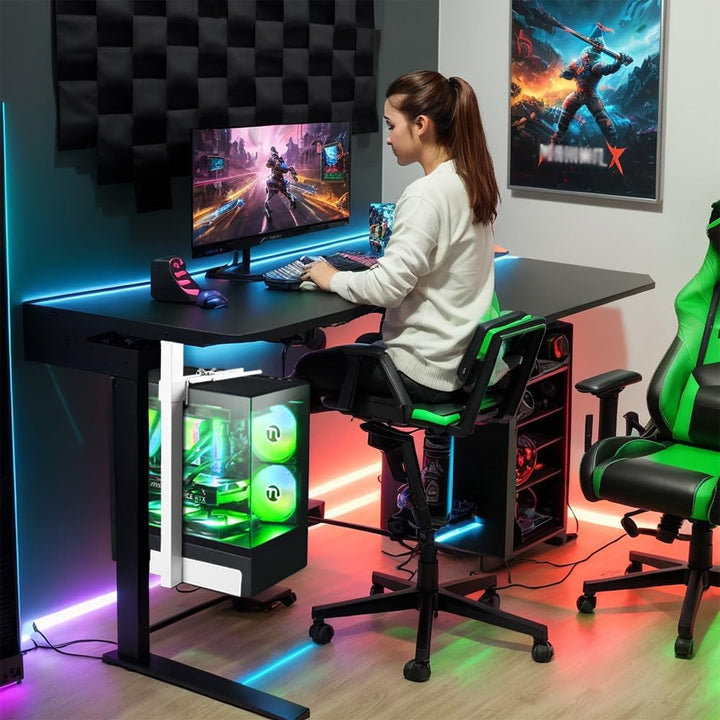 PC Halterung Unter Schreibtisch, Weiss PC Halterung für Untertisch, Carbonstahl Computer Aufhängung