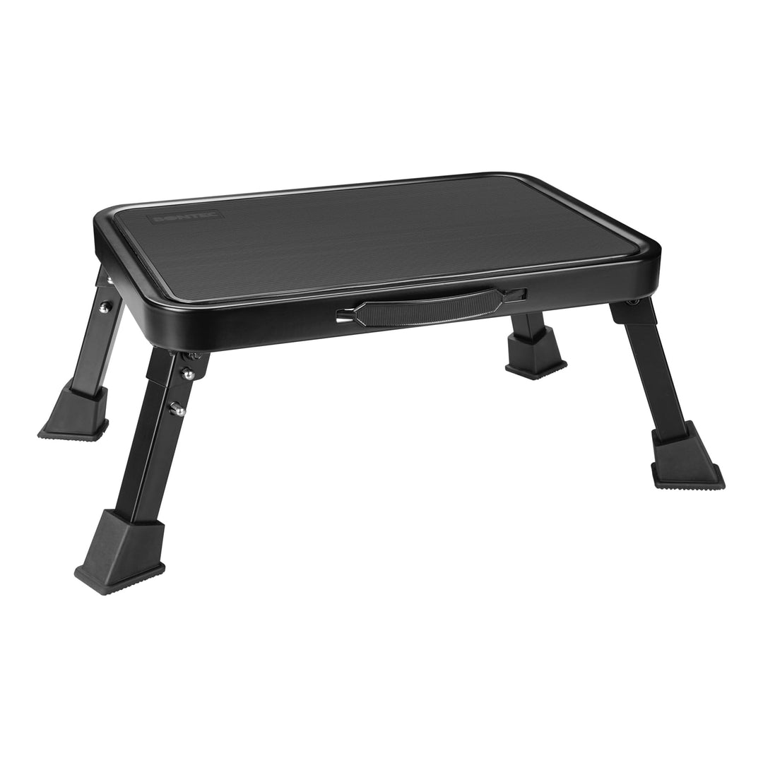 BONTEC Klappbarer Tritthocker, 150 kg Kapazität, Anti-Rutsch-Pedal, tragbare Metallleiter mit Griff,