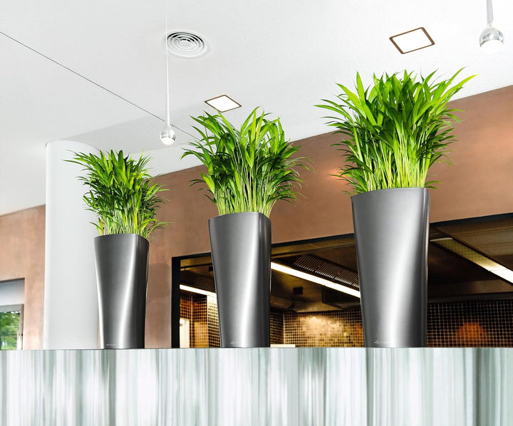 LECHUZA DELTA Premium 30 anthrazit metallic 15503 Anthrazit Metallic 29x29x56.5 cm Single, Anthrazit