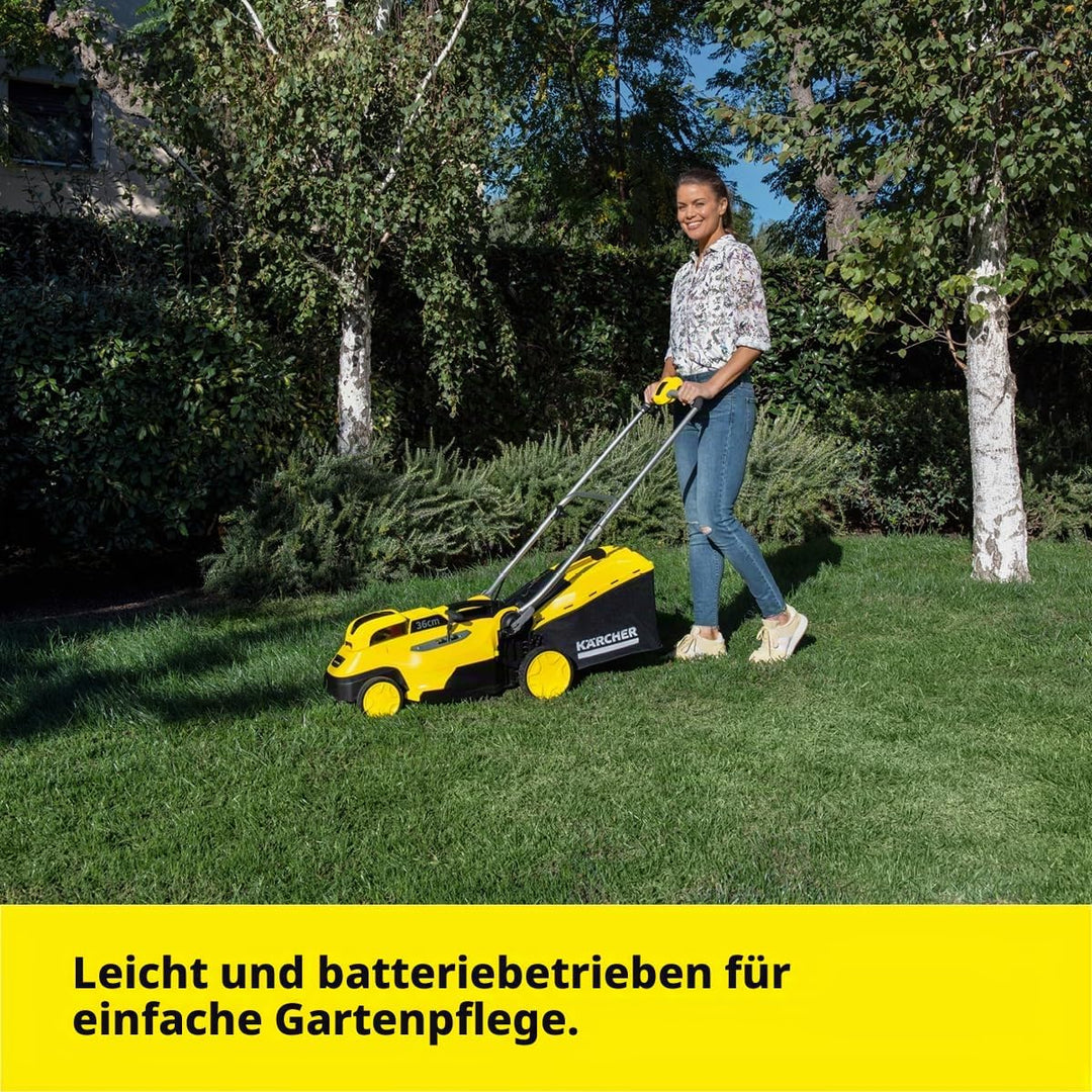 Kärcher 18 V Akku-Rasenmäher LMO 18-36, Schnittbreite: 36 cm, verstellbare Schnitthöhe: 30-70 mm, Mu