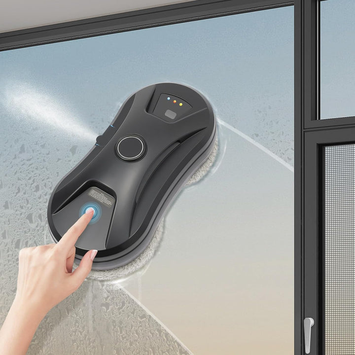Fensterputzroboter 2800PA, Fensterputzer Elektrisch mit Fernbedienung, Indikator-Lichter & Luftausla