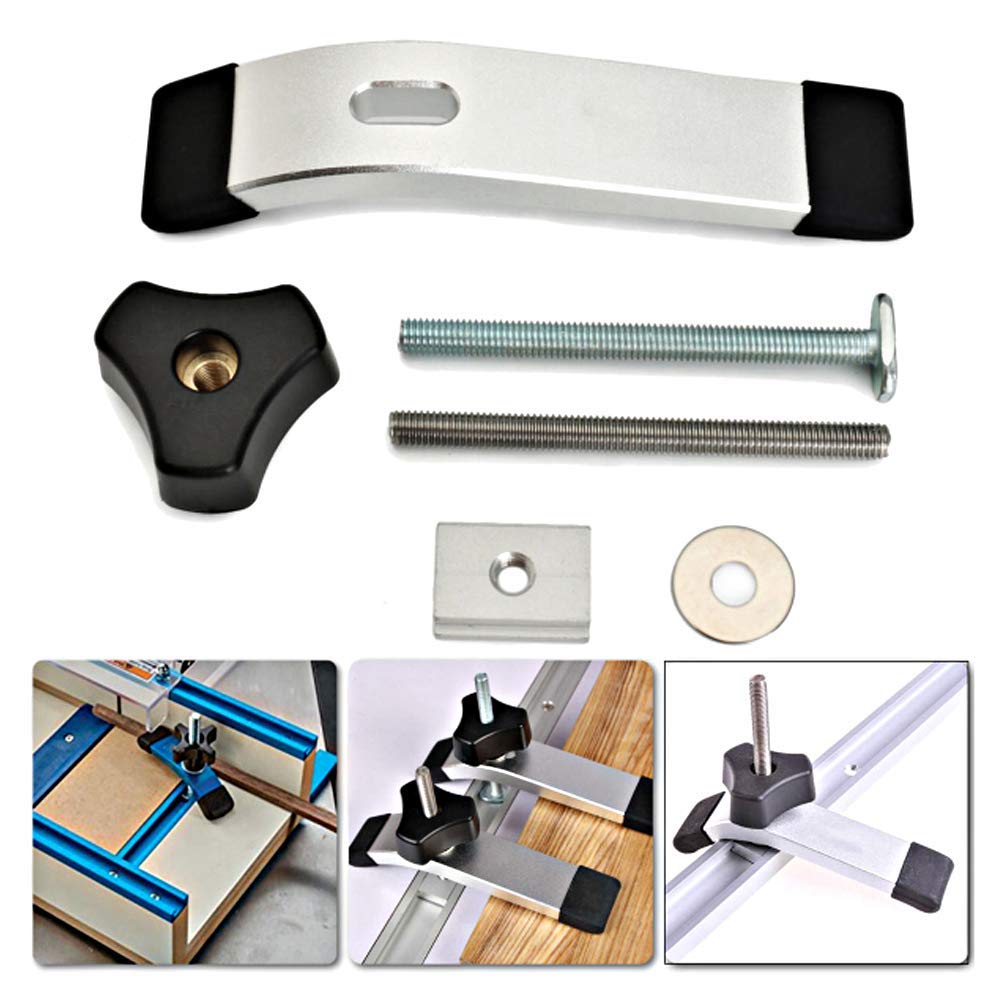 2 pcs Schnellspannklemmen-Set , aus Metall, für T-Nut-Schienen, Werkzeug zur Holzbearbeitung Platen