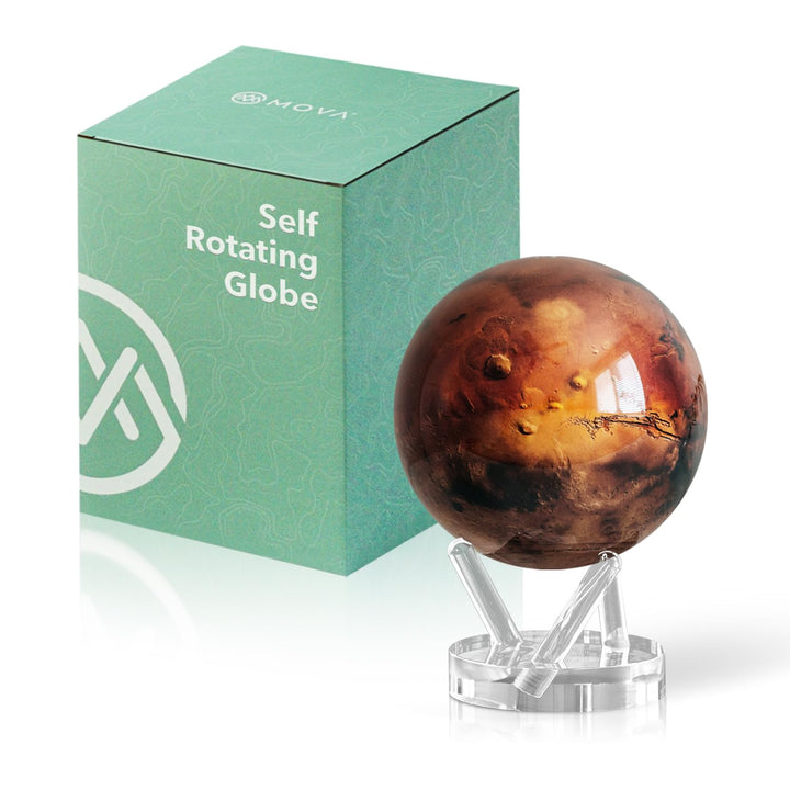 MOVA Globe Mars Serie Weltraum, 15,2 cm (6 Zoll), mit Standfuss, rotierender Globus, solarbetrieben,