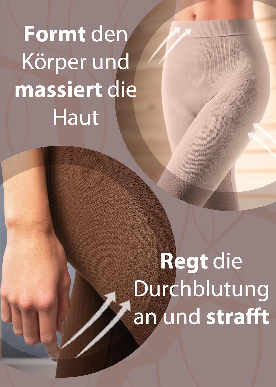 SLIMCELL Anti Cellulite Leggings Damen Draining - Shape Leggings Damen, Mikrofaser Shapewear Damen B