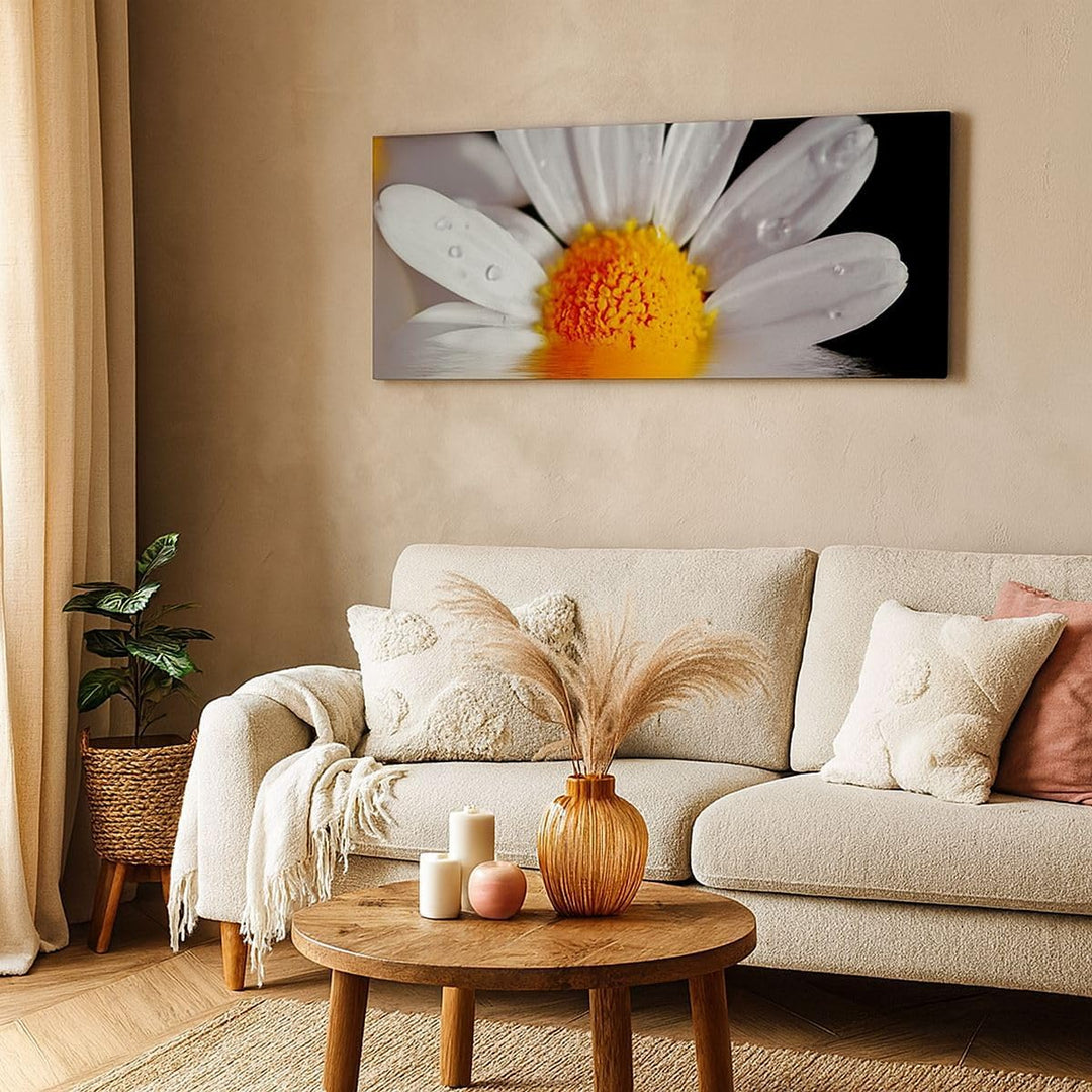 Wandbilder Dekoration Wohnzimmer Kraut Kamille Blume Wasser Panorama Bilder auf Leinwand 120x50cm Le