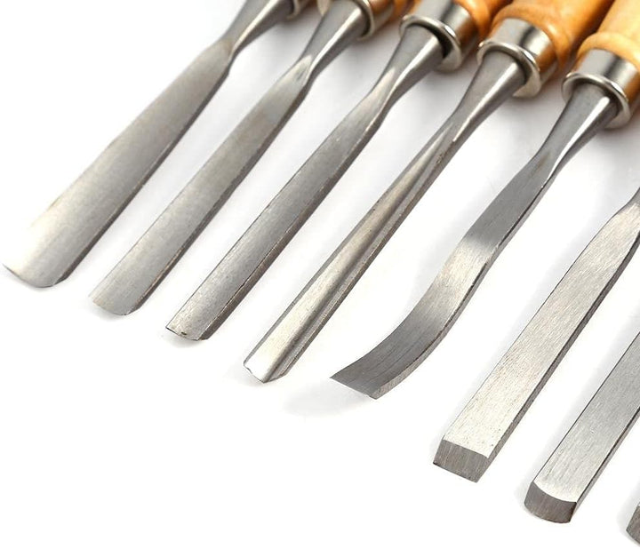 12PCS Holzschnitzwerkzeug, Holzschnitzerei Handmeissel-Set Holzmeisselset Tranchiermesser Holzschnit
