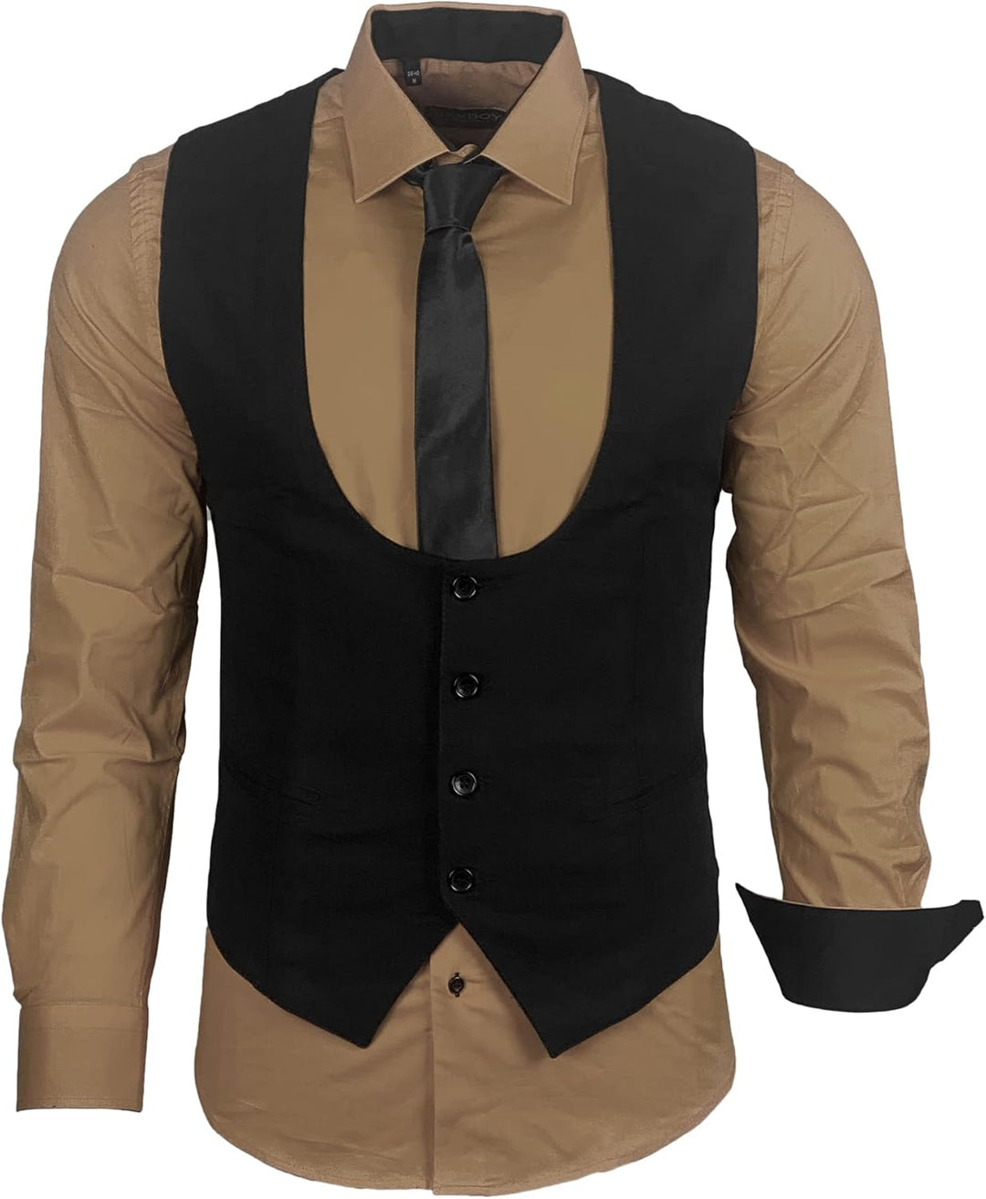 Herren Hemd Weste Krawatte Set Business Anzugweste Westen Slim Fit Smoking Frack Business Herrenanzu