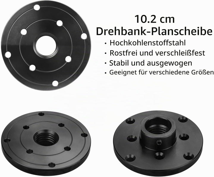 DEEFIINE Holzdrehstärte 4 Zoll 100mm Flansch Frontplatte Holz Drehmaschine Chuck M33 X 3,5 Faden Ges