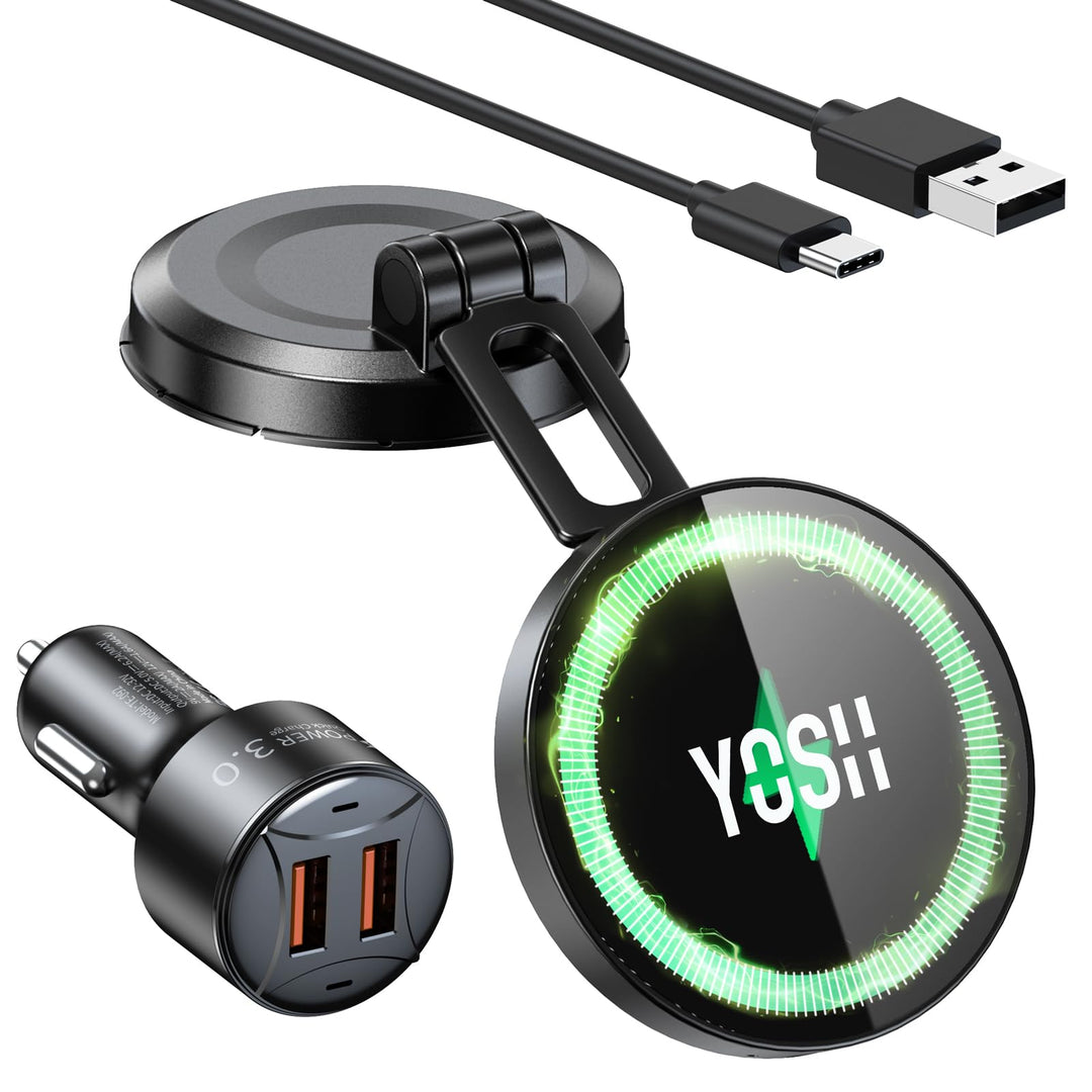 YOSH für MagSafe Autohalterung 15W Handyhalterung Auto mit Ladefunktion, Armaturenbrett Magnetische