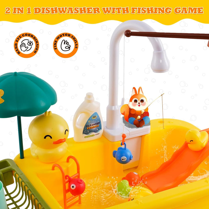Wasserspielzeug Kinder Outdoor, Küchenspülbecken Spielset fliessendem Wasser | Geschirrspülbecken-Sp