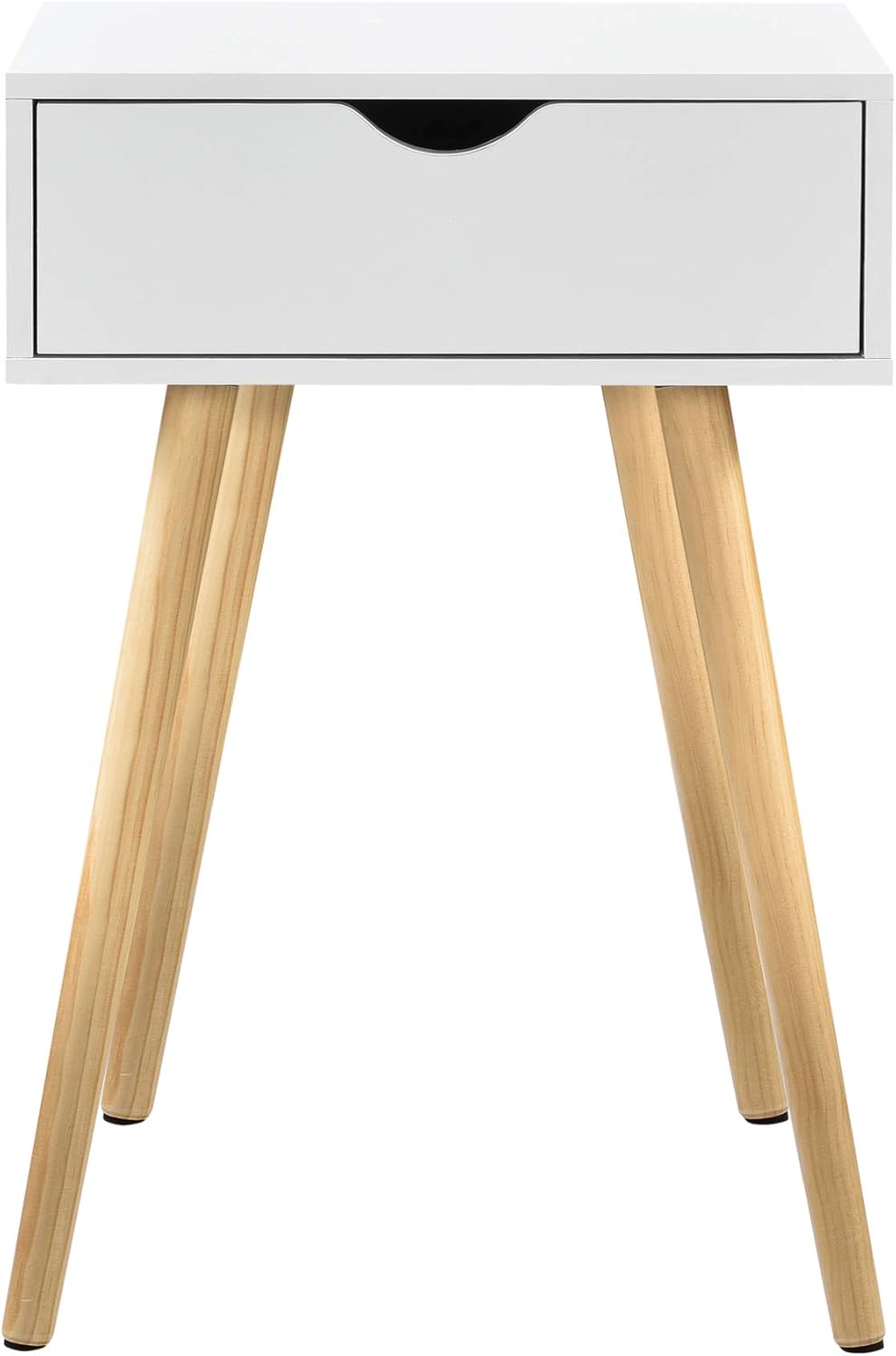 [en.casa] Beistelltisch mit Schublade Weiss Retro 60x40x30 cm Kommode Nachttisch Schubladentisch Nac