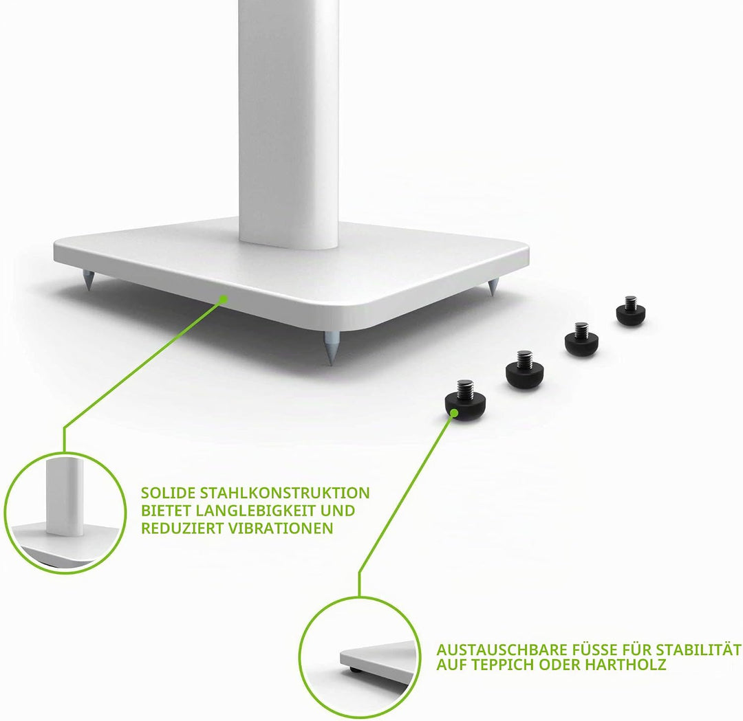 Kanto SP32PLW 32" Speaker Floor Stands | Designed for Medium to Large Bookshelf Speakers | Heavy Ste