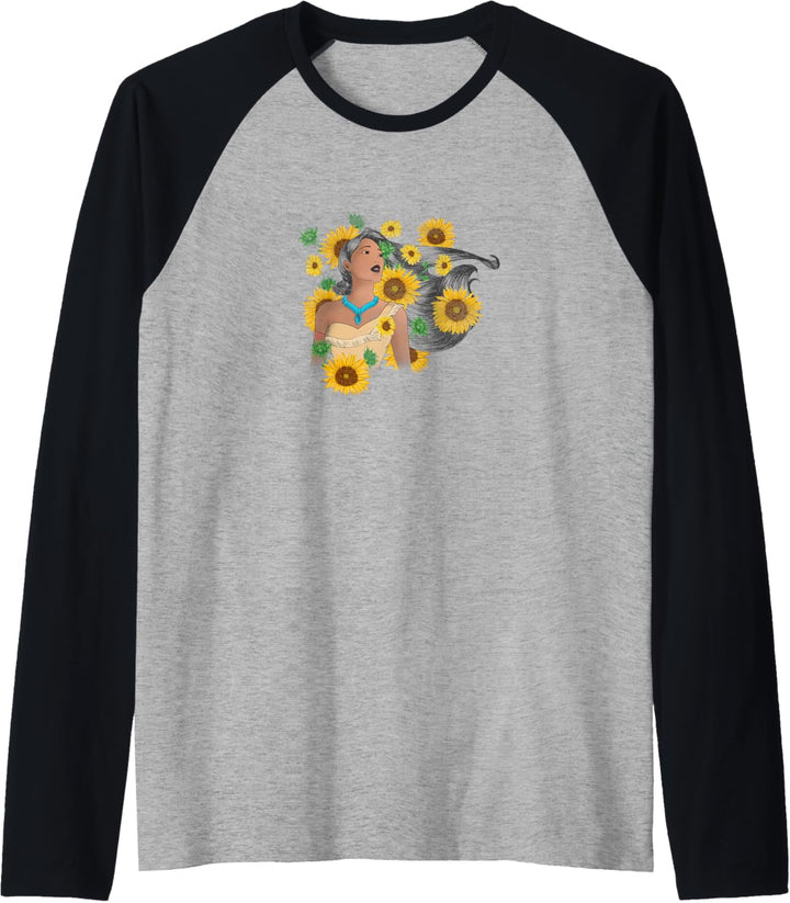 Disney Pocahontas Sunflower Floral Portrait Raglan