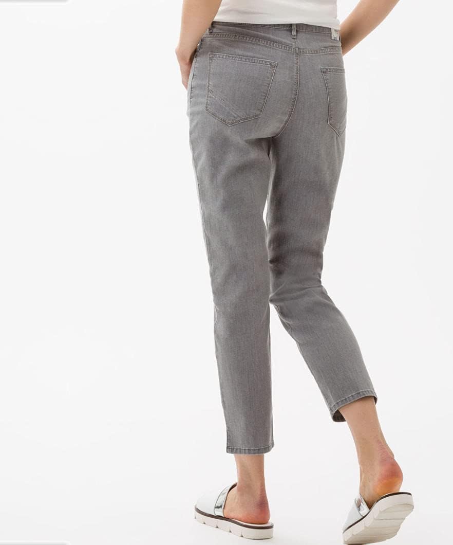 Brax Damen Jeans Style Mary S Ultralight Organic Cotton Verkürzt I 27W / 30L Used Light Grey, 27W /