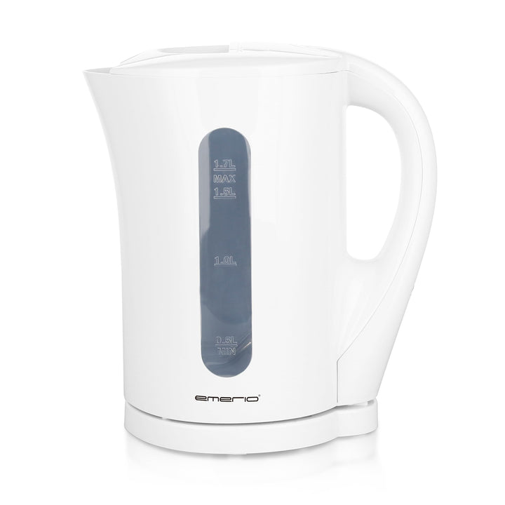 Emerio Wasserkocher BASIC | Kunststoff BPA frei | 1.7L Volumen mit beleuchtetem Ein-/Aus-Schalter |