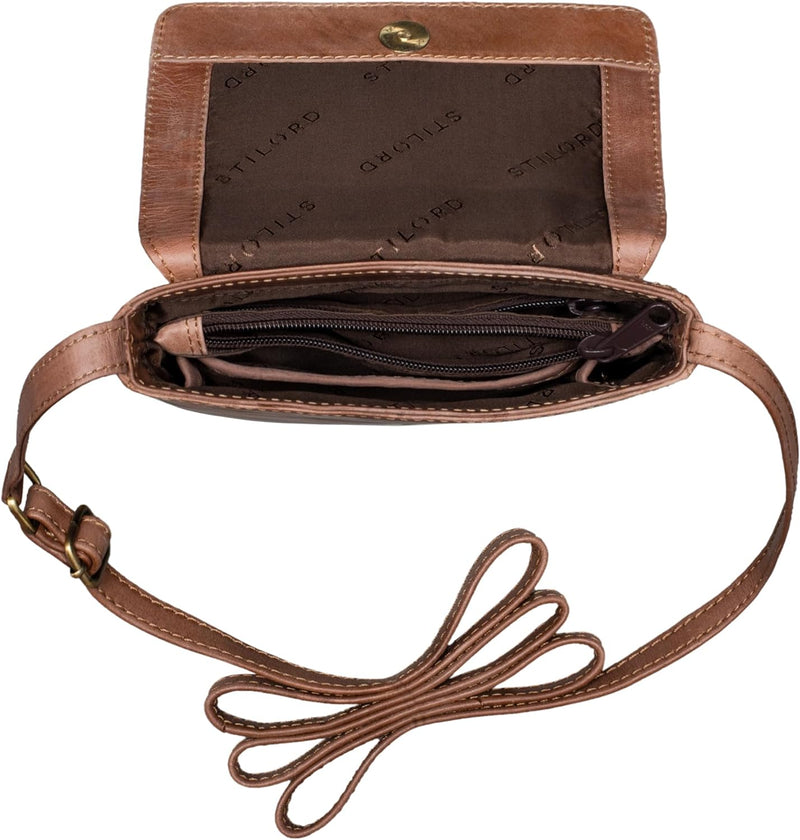 STILORD "Audrey Handtasche Damen Leder Klein Elegante Umhängetasche für Frauen Mini Crossbody Bag Sc