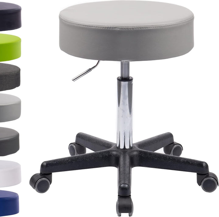 1stuff® XL Profi Rollhocker höhenverstellbar - 40 cm Sitzbreite - Sitzhöhe bis über 70cm - Arzthocke
